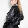 Women's B-White Biker Style jacket By Leather Moto (4)