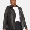 Women Oversize Leather Biker Jacket (2)