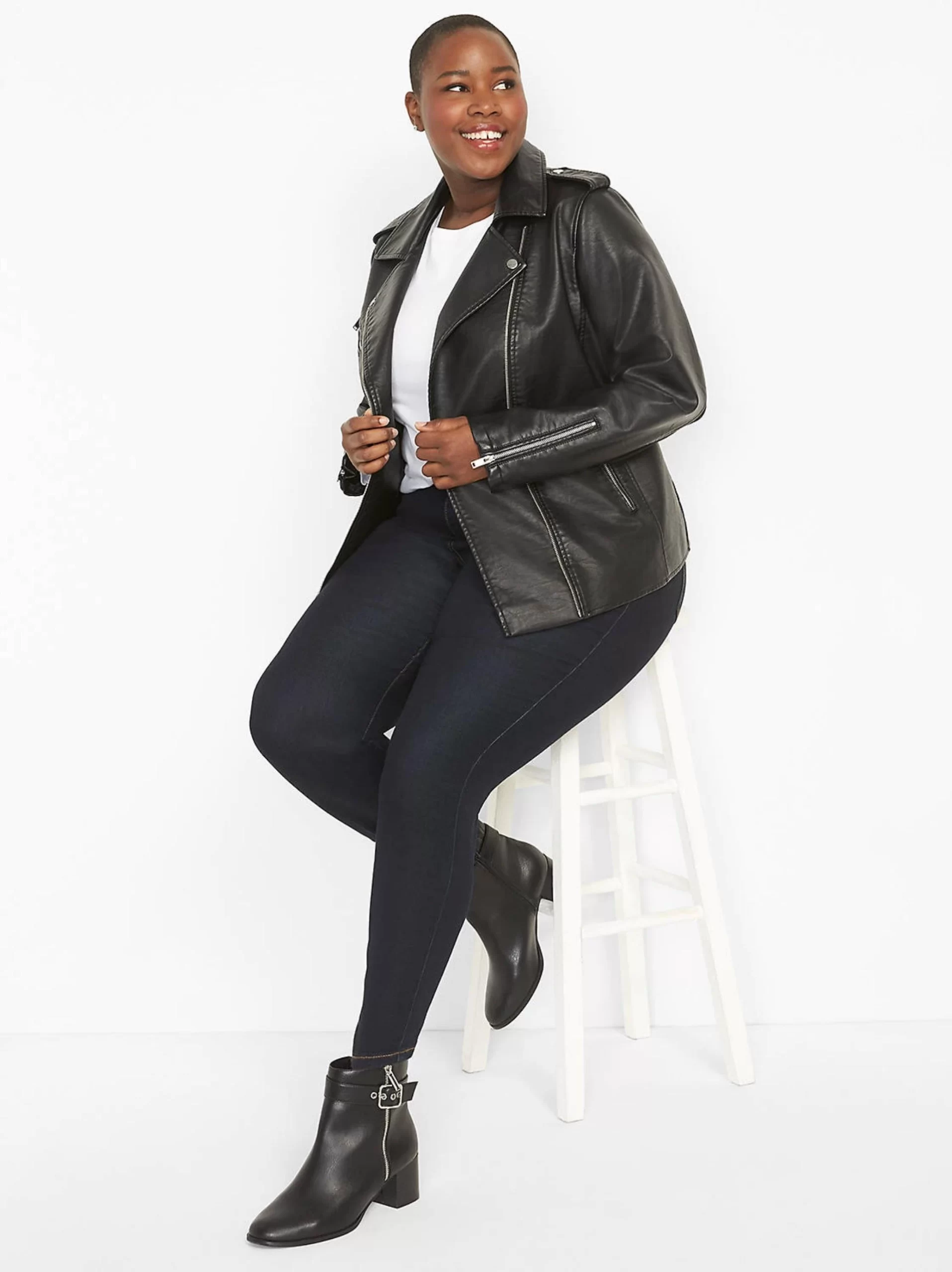 Women Oversize Leather Biker Jacket (4)