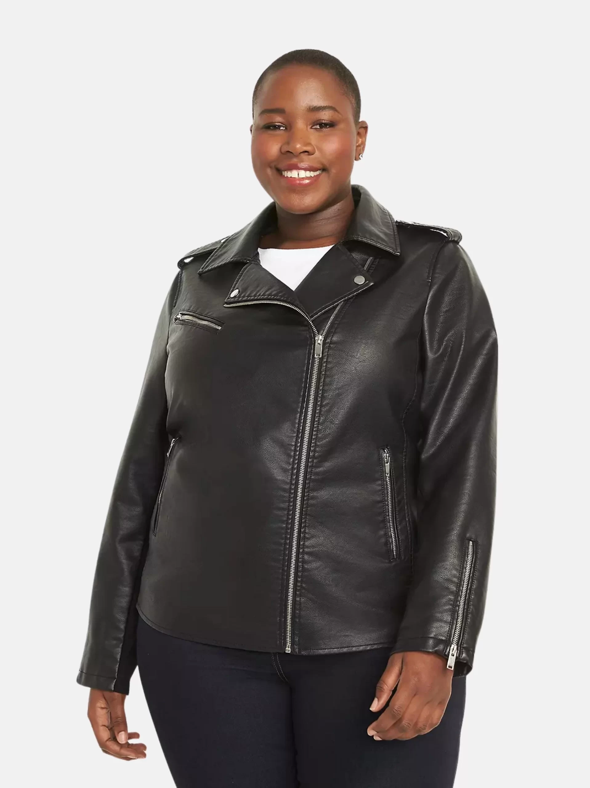 Women Oversize Leather Biker Jacket (5)