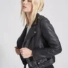 Women's Black Leather Biker Jacket By Leather Moto
