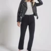 Women's Black Leather Biker Jacket By Leather Moto (3)