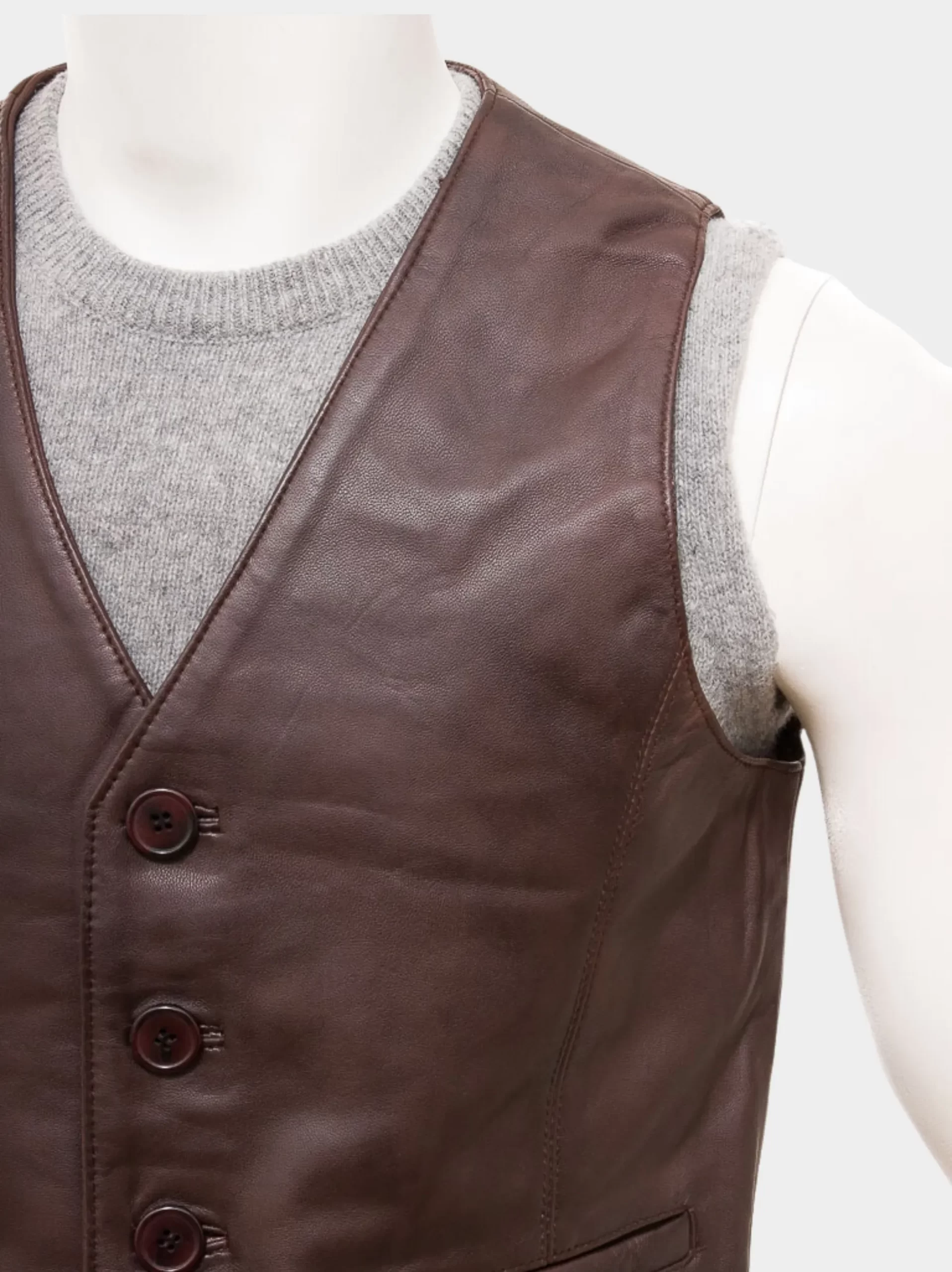 Brown Color Leather biker vest for men and women