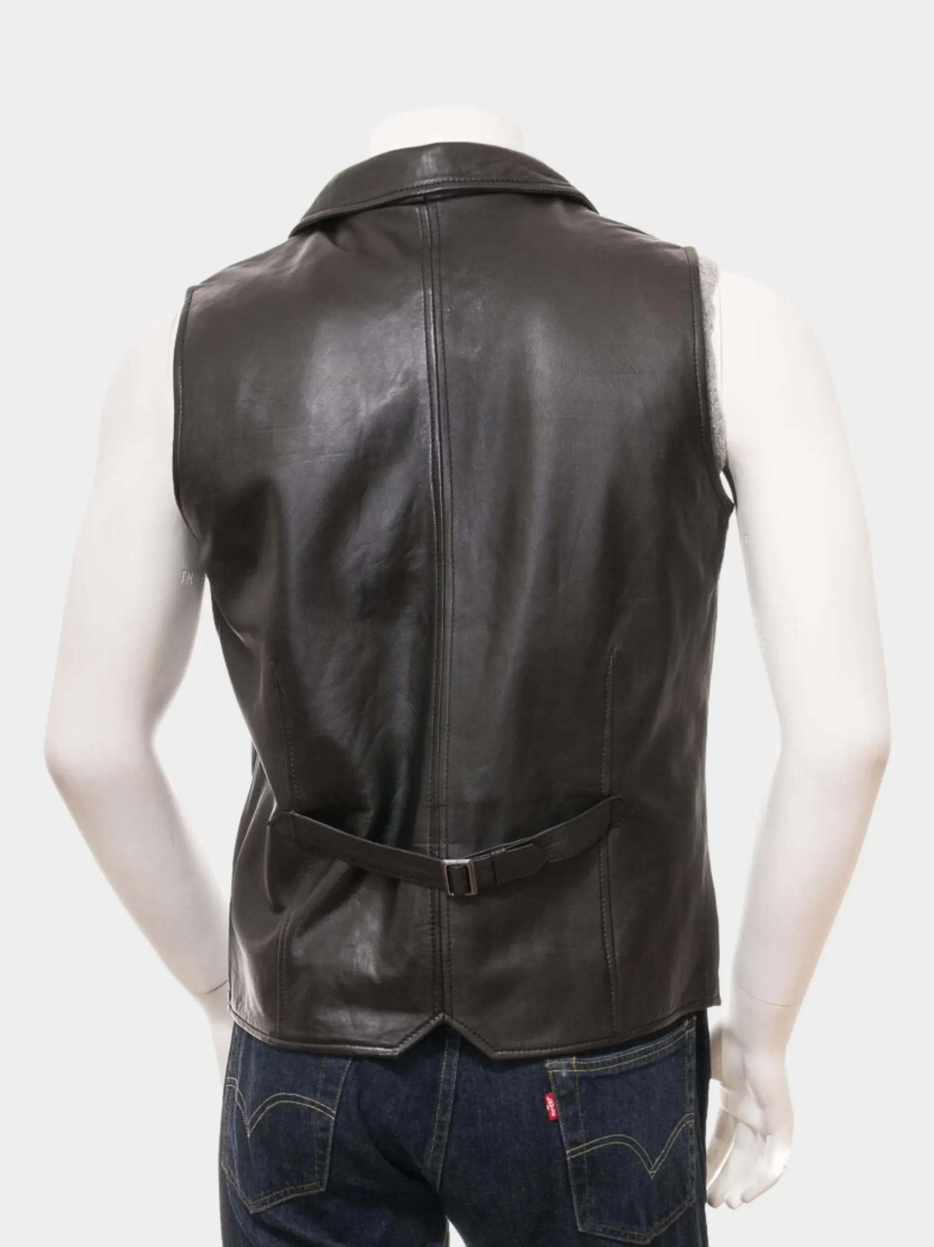 Cowhide Leather Vest Black For Men and Women