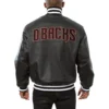 Arizona Diamondbacks Black Leather Varsity Jacket G-III Sports