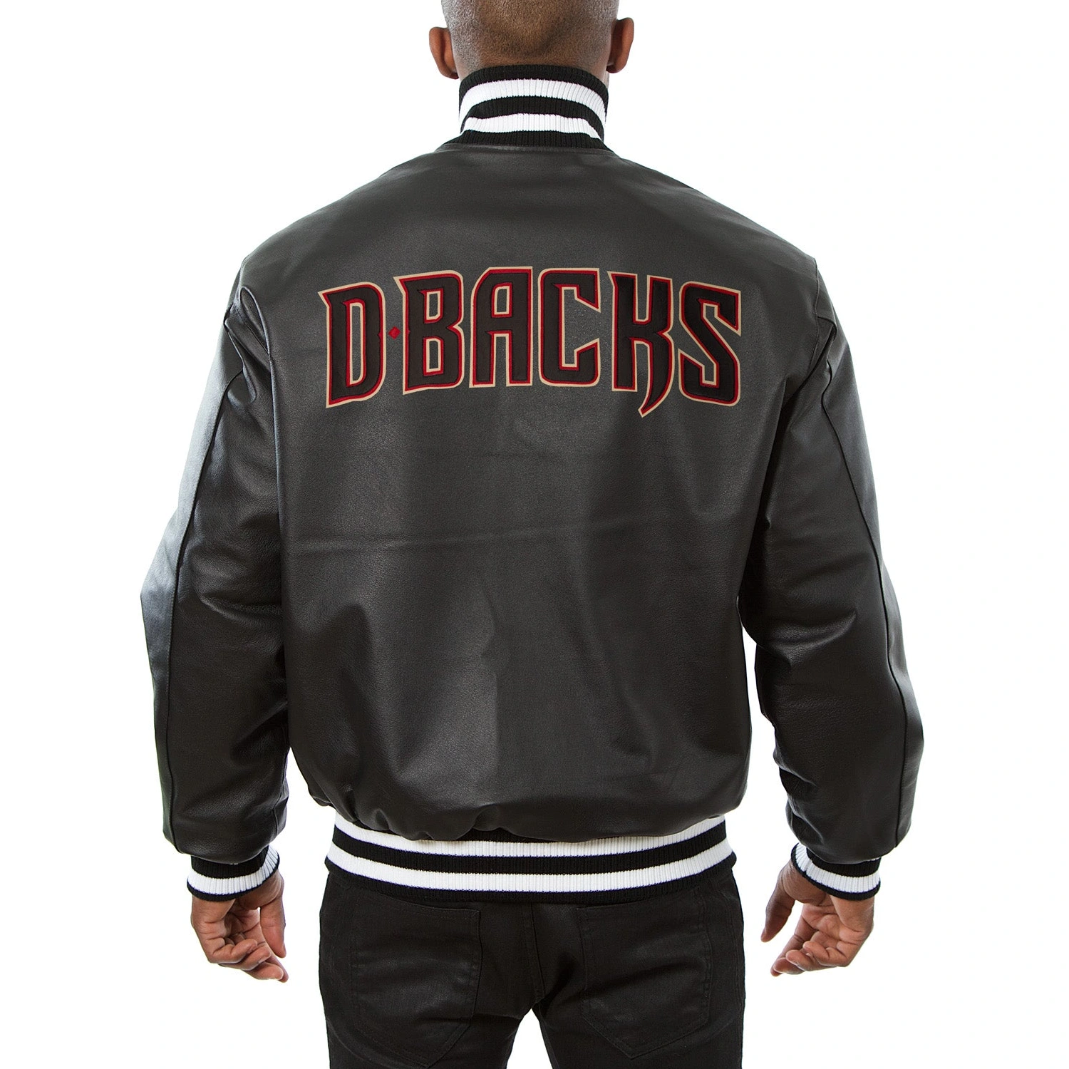Arizona Diamondbacks Black Leather Varsity Jacket G-III Sports