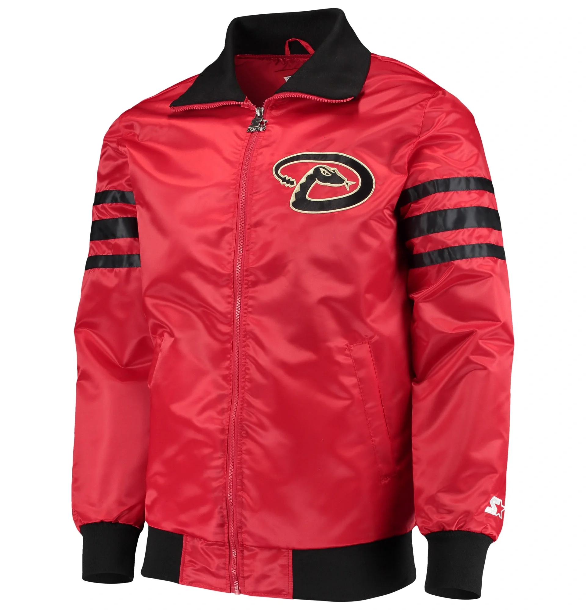 Arizona-Diamondbacks-The-Captain-II-Full-Zip-Satin-Varsity-Red-Jacket-LeatherMoto