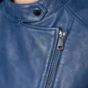 Alison Stylish Blue Women Leather Biker Jacket (4)