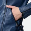 Alison Stylish Blue Women Leather Biker Jacket (5)