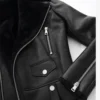 Arctic Luxe Women's Black Shearling Leather Jacket (4)