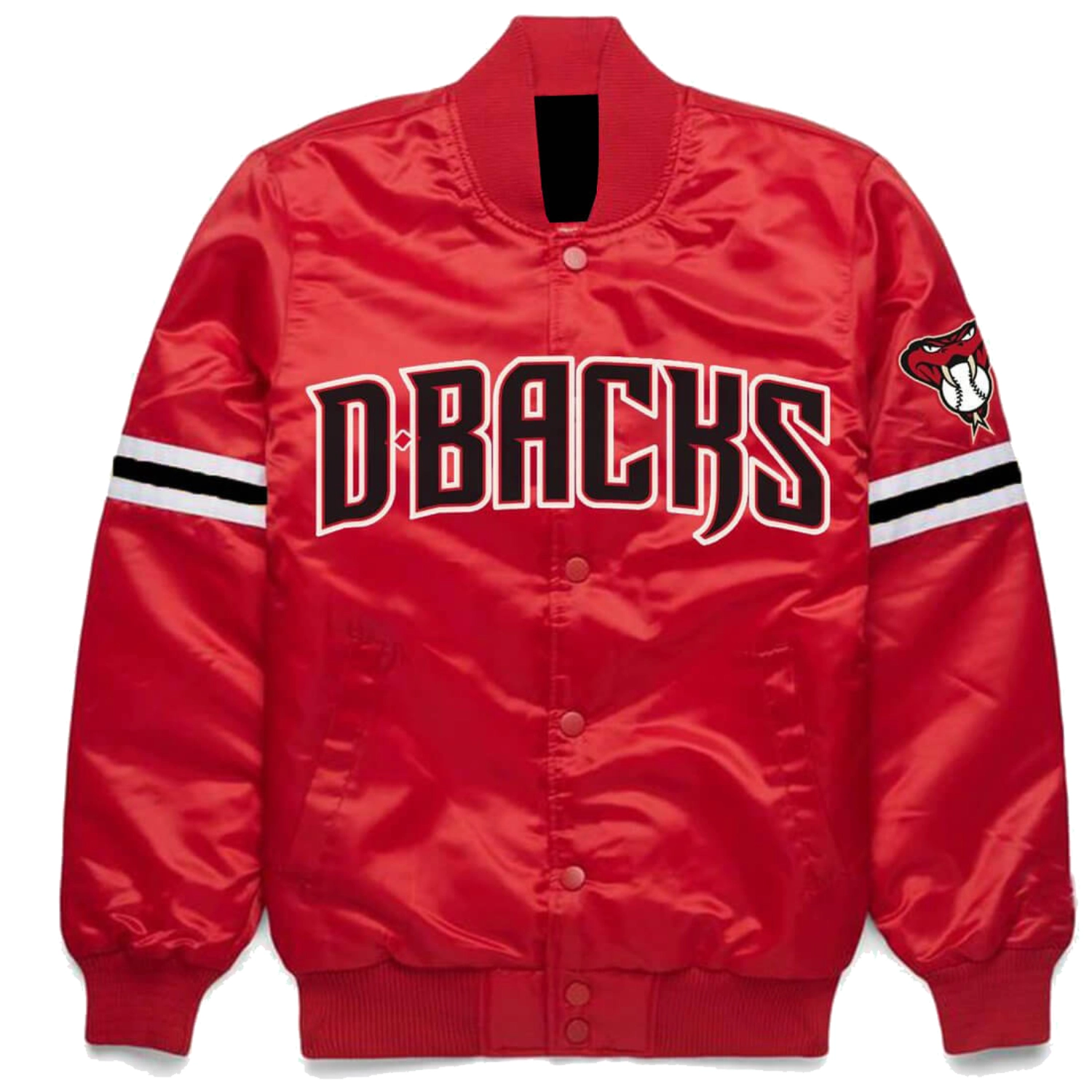 Arizona-Diamondbacks-Classic-Rib-Knitted-Full-Snap-Satin-Varsity-Red-Jacket-leather moto1