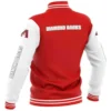 Arizona Diamondbacks Full Snap Wool Varsity Jacket Red White - Image 3