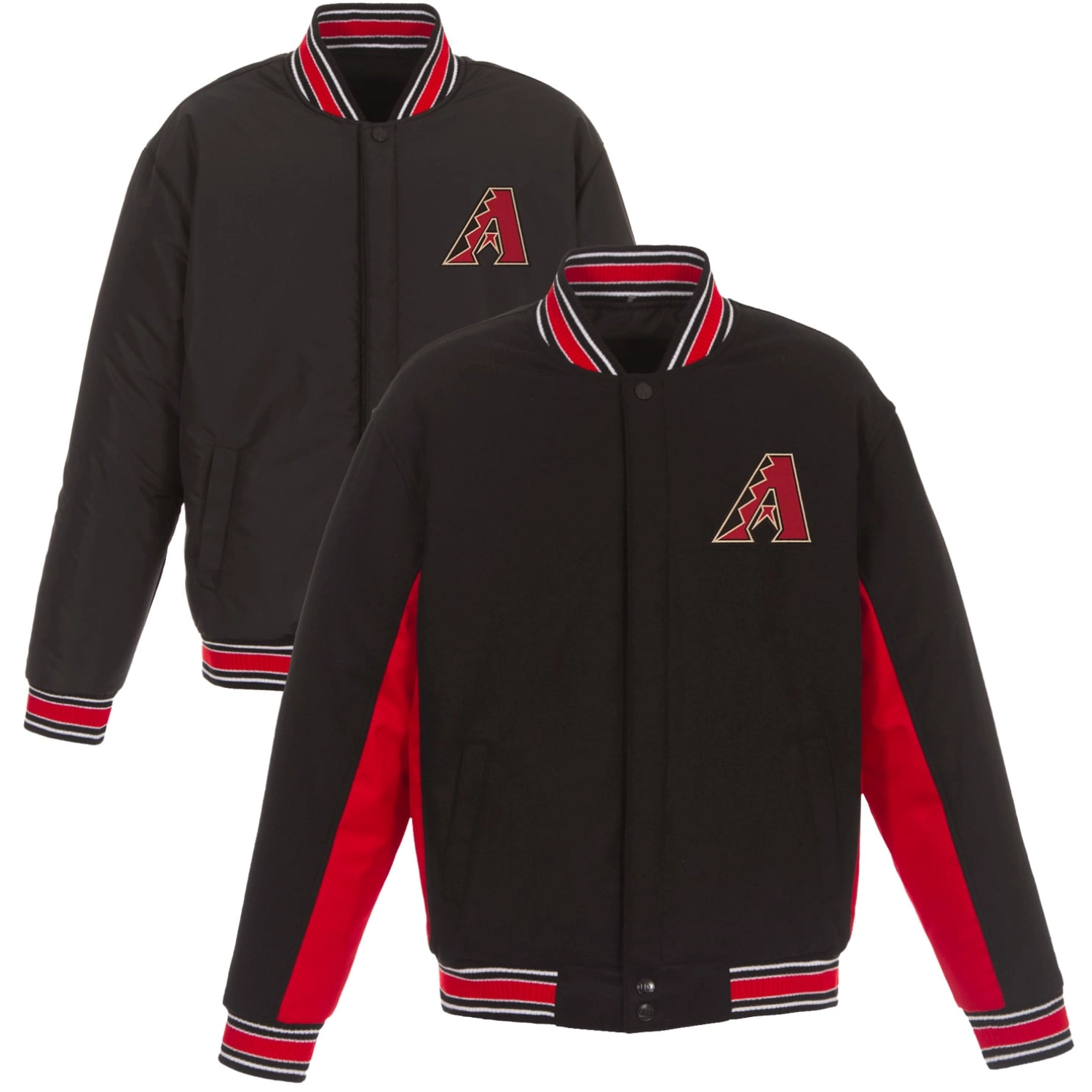 Arizona-Diamondbacks-Poly-Twill-Accent-Wool-Varsity-Jacket-Black-Red-leather moto 3