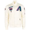 Arizona-Diamondbacks-Pro-Standard-Pinstripe-Full-Snap-Satin-Varsity-Cream-leather moto 1