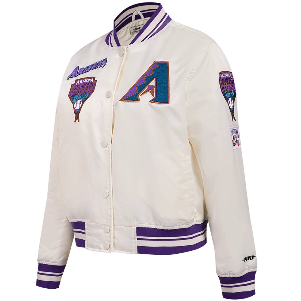 Arizona-Diamondbacks-Retro-Classic-Rib-Knitted-Satin-Varsity-leather moto 1
