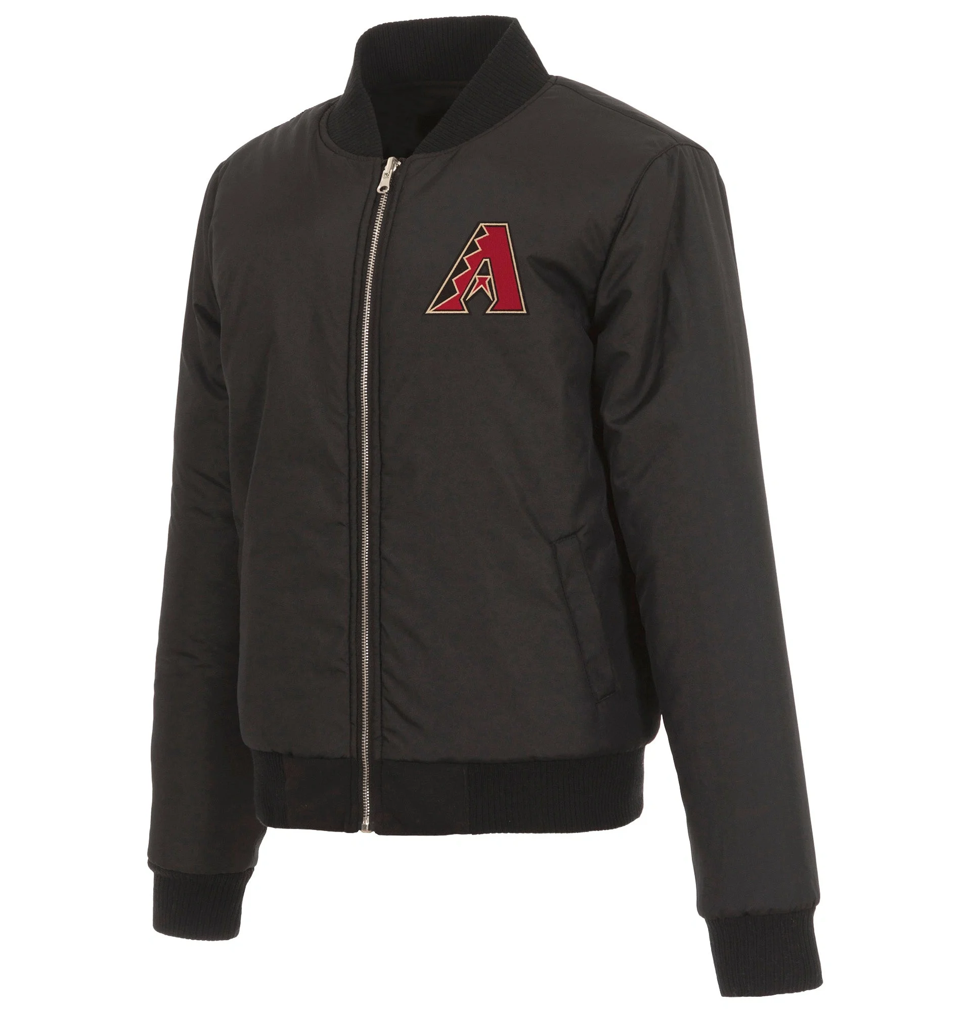 Arizona-Diamondbacks-Reversible-Fleece-Black-Varsity-Jacket-leather moto2