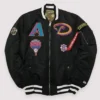 Arizona-Diamondbacks-Reversible-Full-Zip-Black-Bomber-Varsity-Jacket-leather moto 1