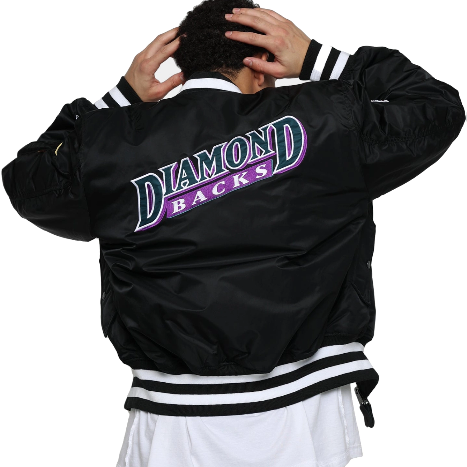 Arizona-Diamondbacks-Reversible-Full-Zip-Bomber-Black-Varsity-Jacket-leather moto3