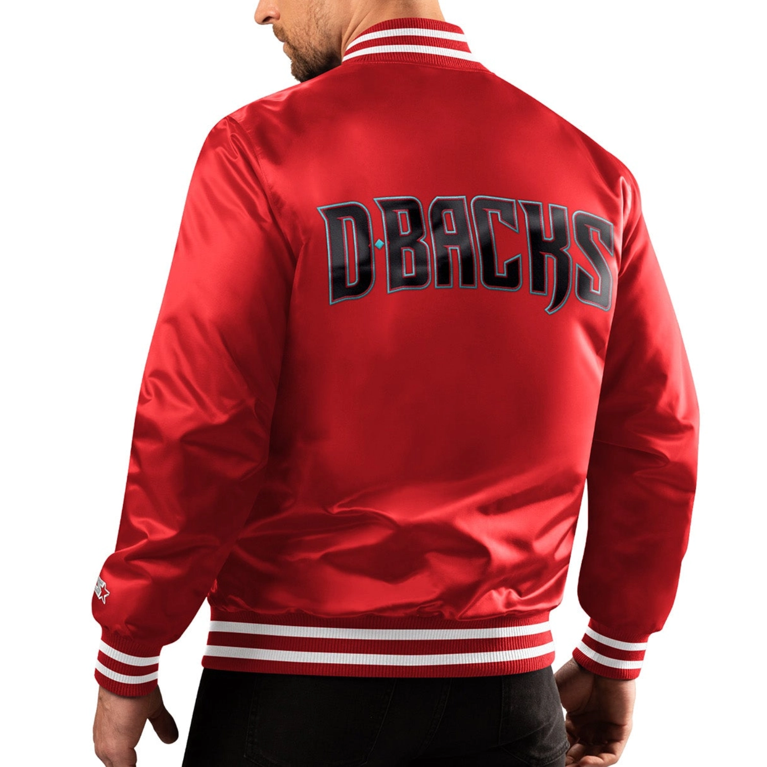 Arizona-Diamondbacks-Starter-Full-Snap-Red-Satin-Varsity-Jacket-leather moto 2