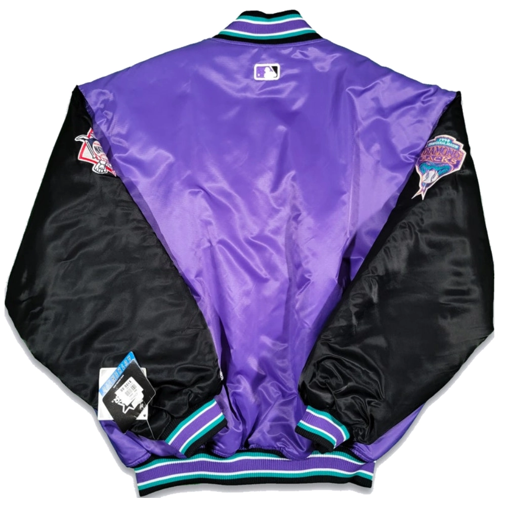 Arizona-Diamondbacks-Vintage-Starter-Bomber-Satin-Varsity-Jacket- leather moto 2