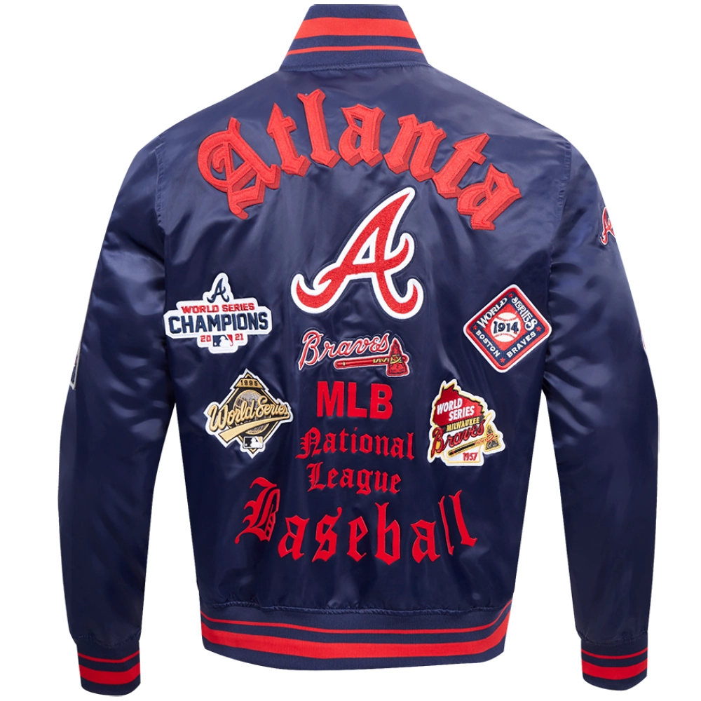 Atlanta-Braves-Baseball-Team-Players-Satin-Varsity-Navy-Jacket-leather moto 2
