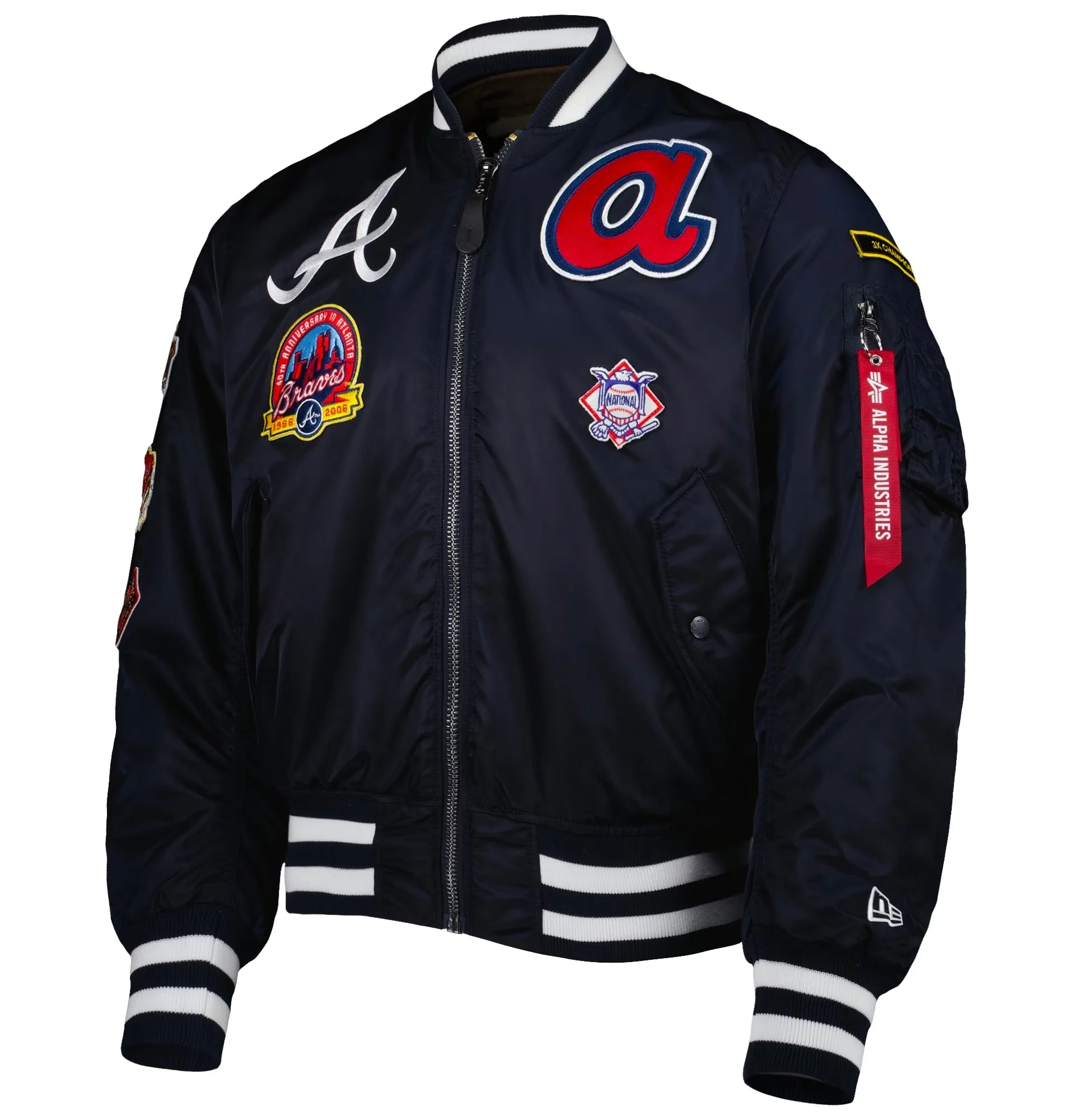 Atlanta-Braves-New-Era-X-Reversible-Full-Zip-Bomber-Varsity-Jacket-leather moto 1