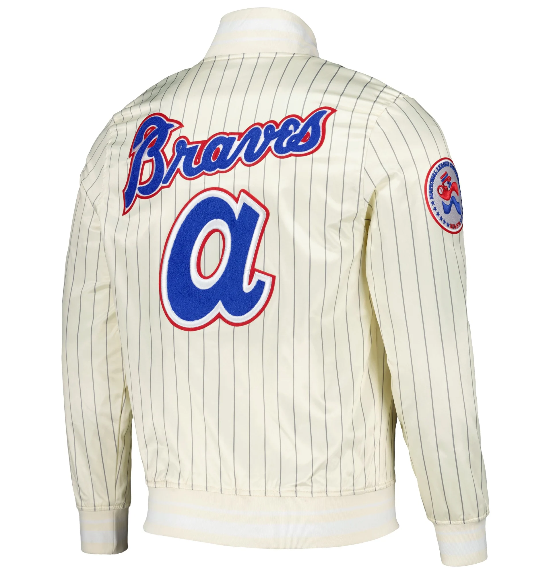 Atlanta-Braves-Pro-Standard-Cooperstown-Pinstripe-Retro-Classic-Satin-Varsity-Jacket-leather moto 2