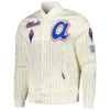 Atlanta-Braves-Pro-Standard-Cooperstown-Pinstripe-Retro-Classic-Satin-Varsity-leather moto 1