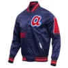 Atlanta-Braves-Pro-Standard-Old-English-Full-Snap-Satin-Varsity-Jacket-leather moto 1