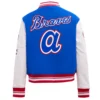 Atlanta-Braves-Pro-Standard-Womens-Wool-Leather-Varsity-Jacket-leather moto 2