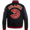 Atlanta Hawks Black Wool & Leather Varsity Jacket - Image 2