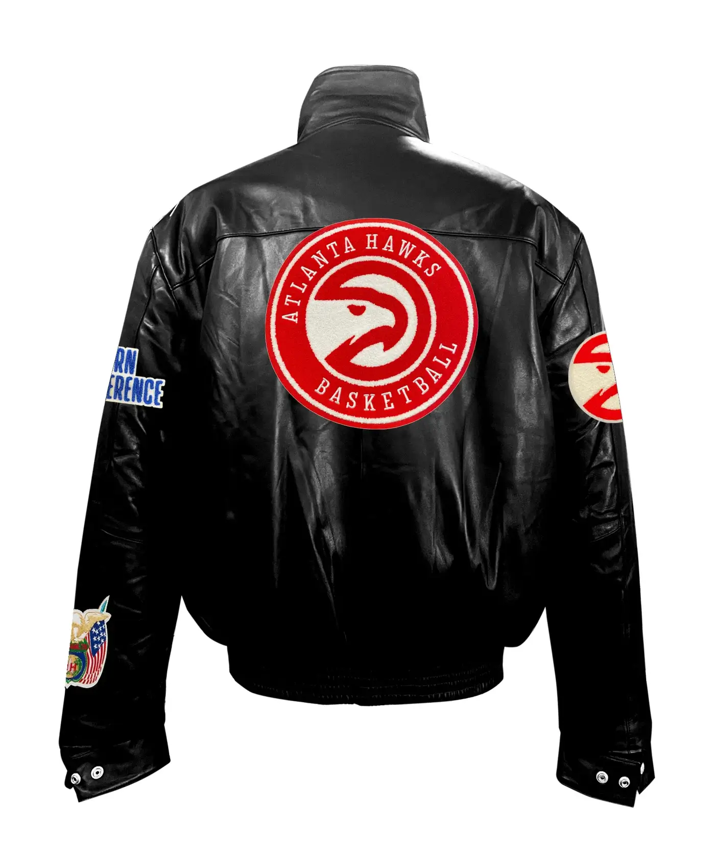 Atlanta-Hawks-Jeff-Hamilton-Full-Black-Leather-Puffer-Jacket-LeatherMoto