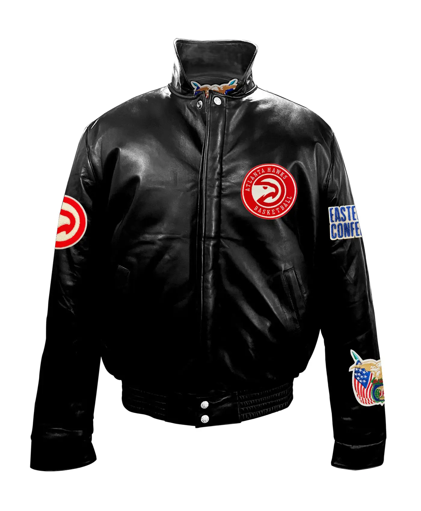 Atlanta-Hawks-Jeff-Hamilton-Full-Black-Leather-Puffer-Jacket-LeatherMoto