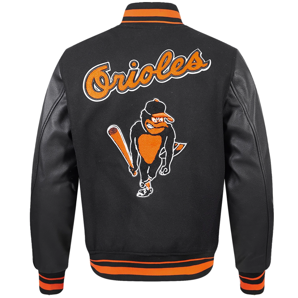 Baltimore-Orioles-Mans-Retro-Classic-Black-Wool-Leather-Varsity-Jacket-leather moto 2