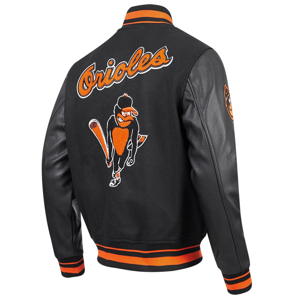 Baltimore-Orioles-Mans-Retro-Classic-Black-Wool-Leather-Varsity-Jacket-leather moto 3
