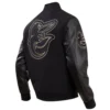 Baltimore-Orioles-Pro-Standard-Black-Wool-Leather-Varsity-Jacket-leather moto 2
