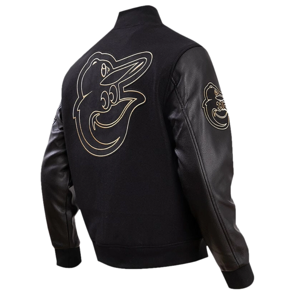 Baltimore-Orioles-Pro-Standard-Black-Wool-Leather-Varsity-Jacket-leather moto 2
