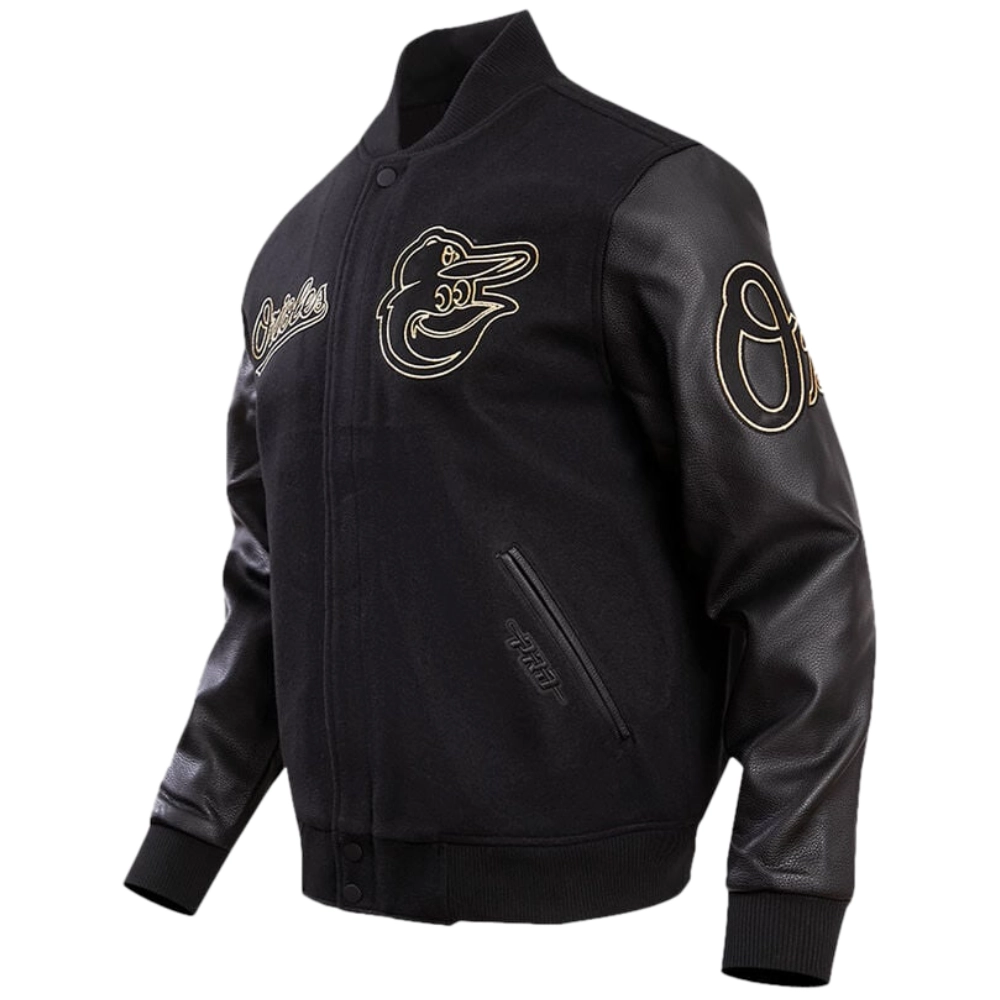 Baltimore-Orioles-Pro-Standard-Black-Wool-Leather-Varsity-Jacket-leather moto 3