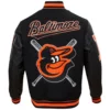Baltimore-Orioles-Pro-Standard-Mashup-Rib-Knitted-Wool-Leather-Varsity-Jacket-leather moto 2