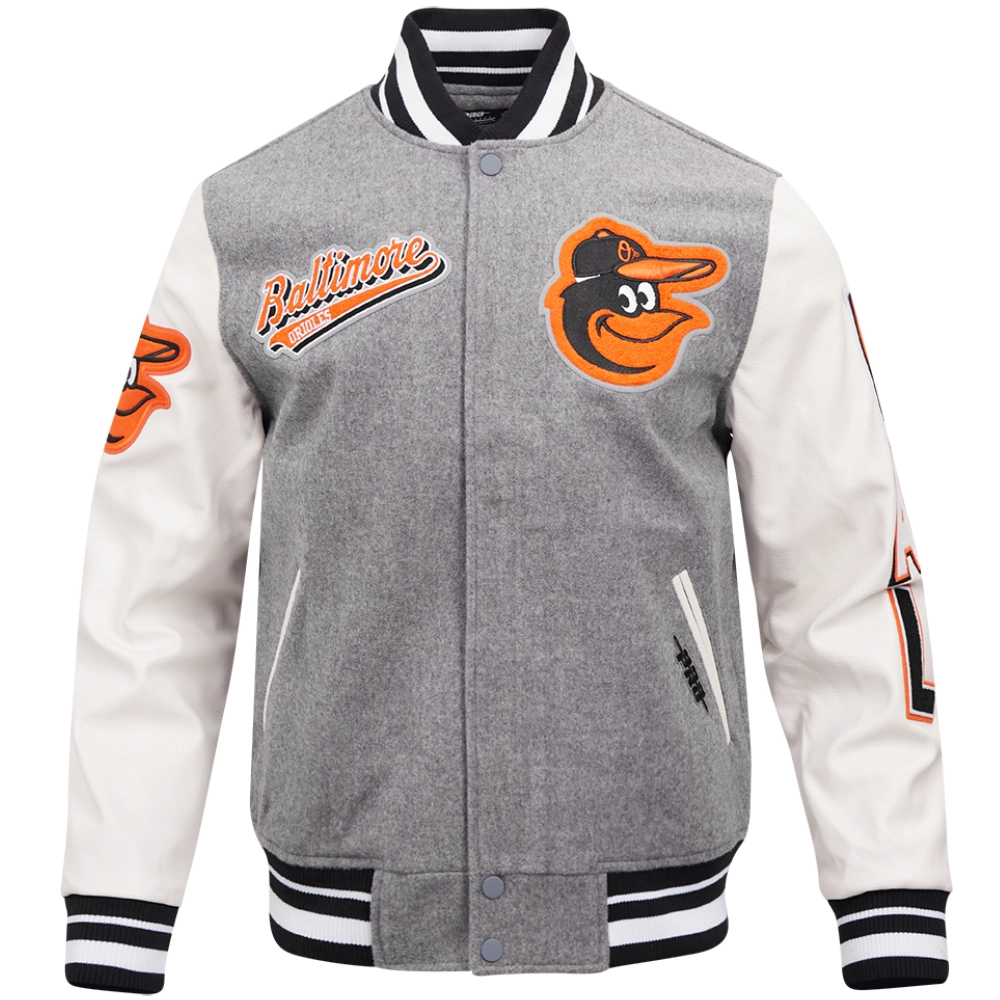 Baltimore-Orioles-Pro-Standard-Script-Tail-Wool-Leather-Varsity-Jacket-leather moto 1
