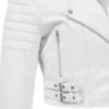 Blanca Edge Women's White Cropped Leather Biker Jacket (4)