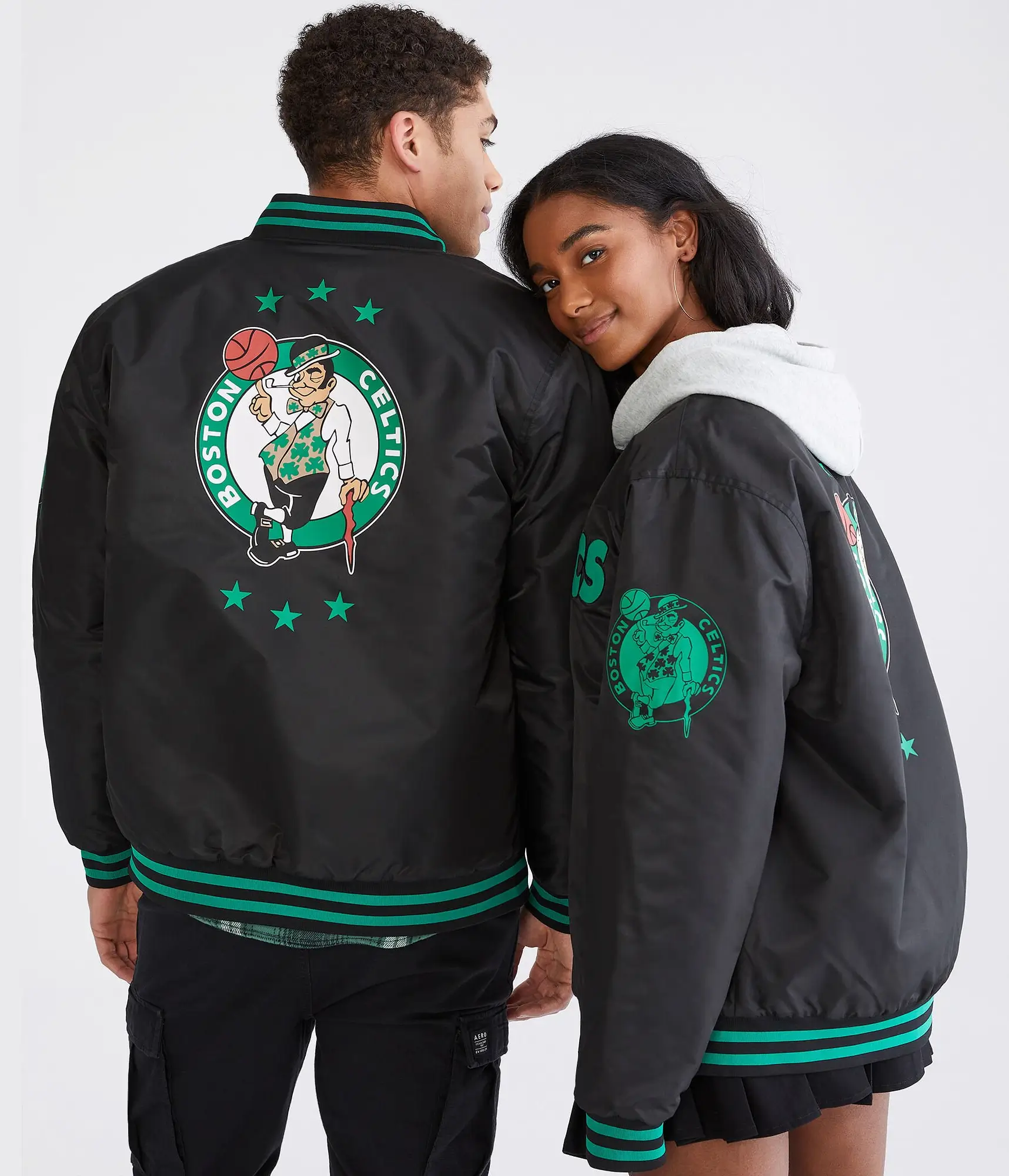 Boston-Celtics-Bomber-Couple-Black-Varsity-Jacket-LeatherMoto