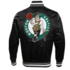 Boston Celtics Men’s Classic Rib-Knitted Black Varsity Jacket - Black - Image 4