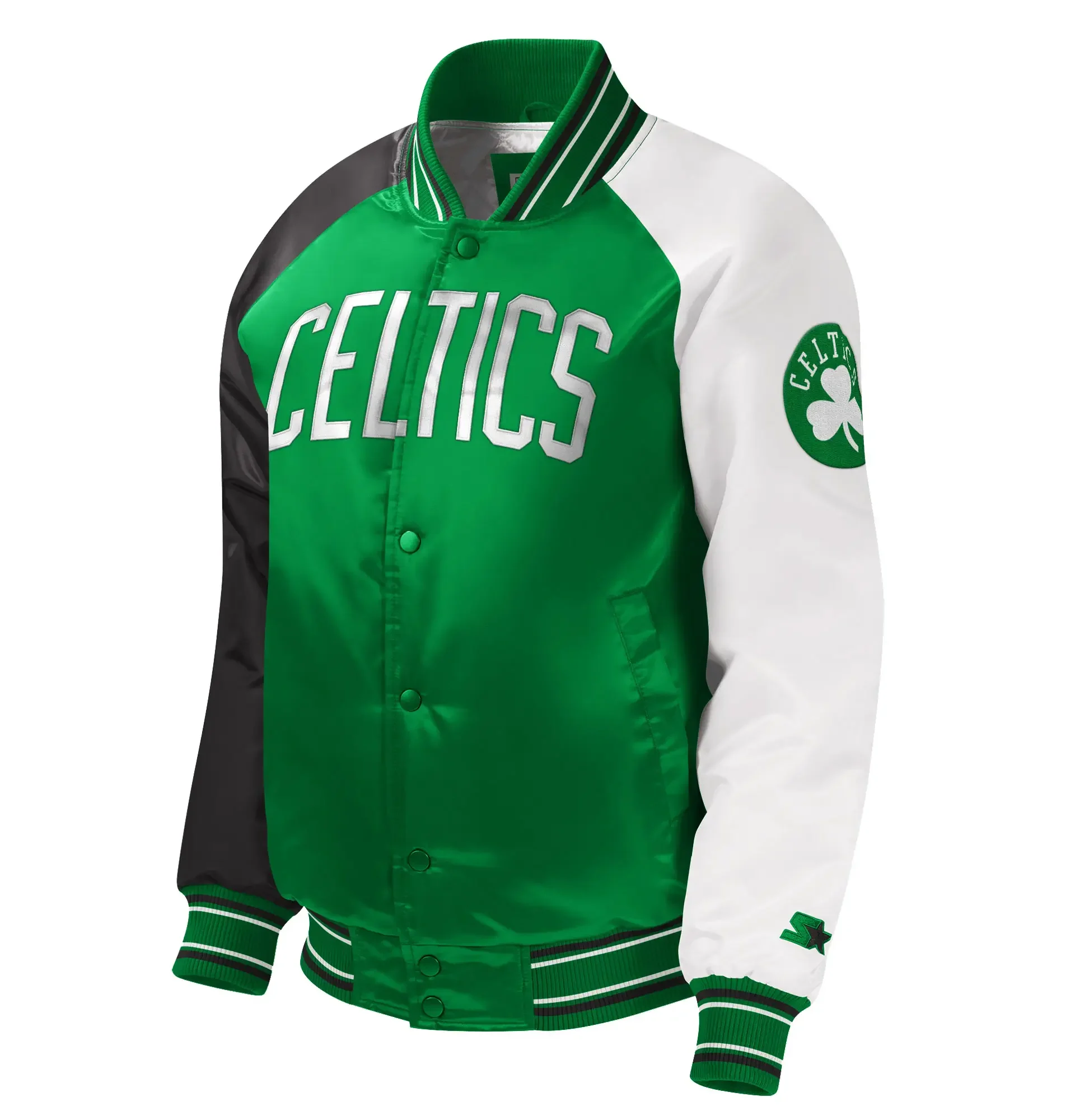 Boston Celtics Youth Starter Kelly Green Full-Snap Satin Varsity Jacket