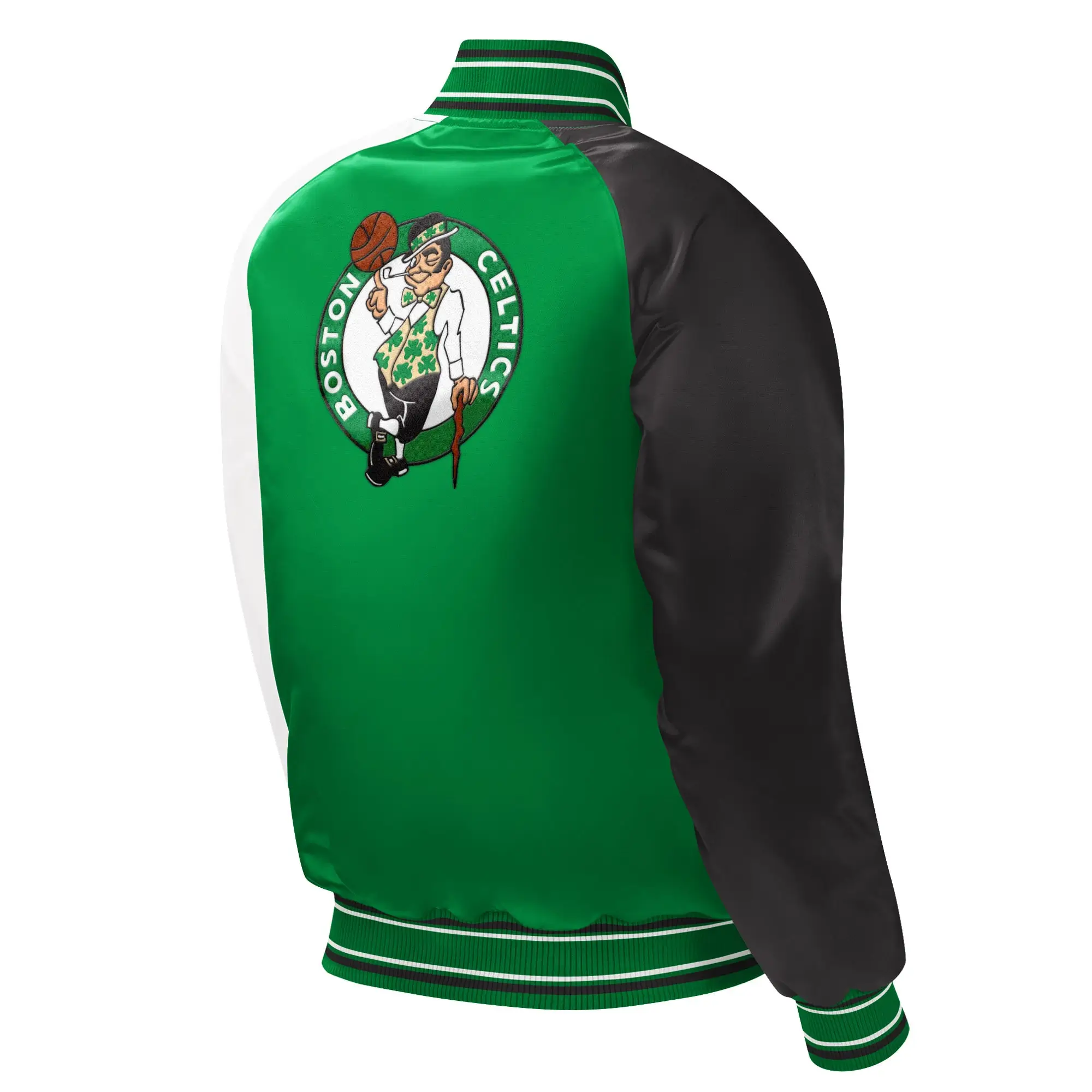Boston Celtics Youth Starter Kelly Green Full-Snap Satin Varsity Jacket - Image 2