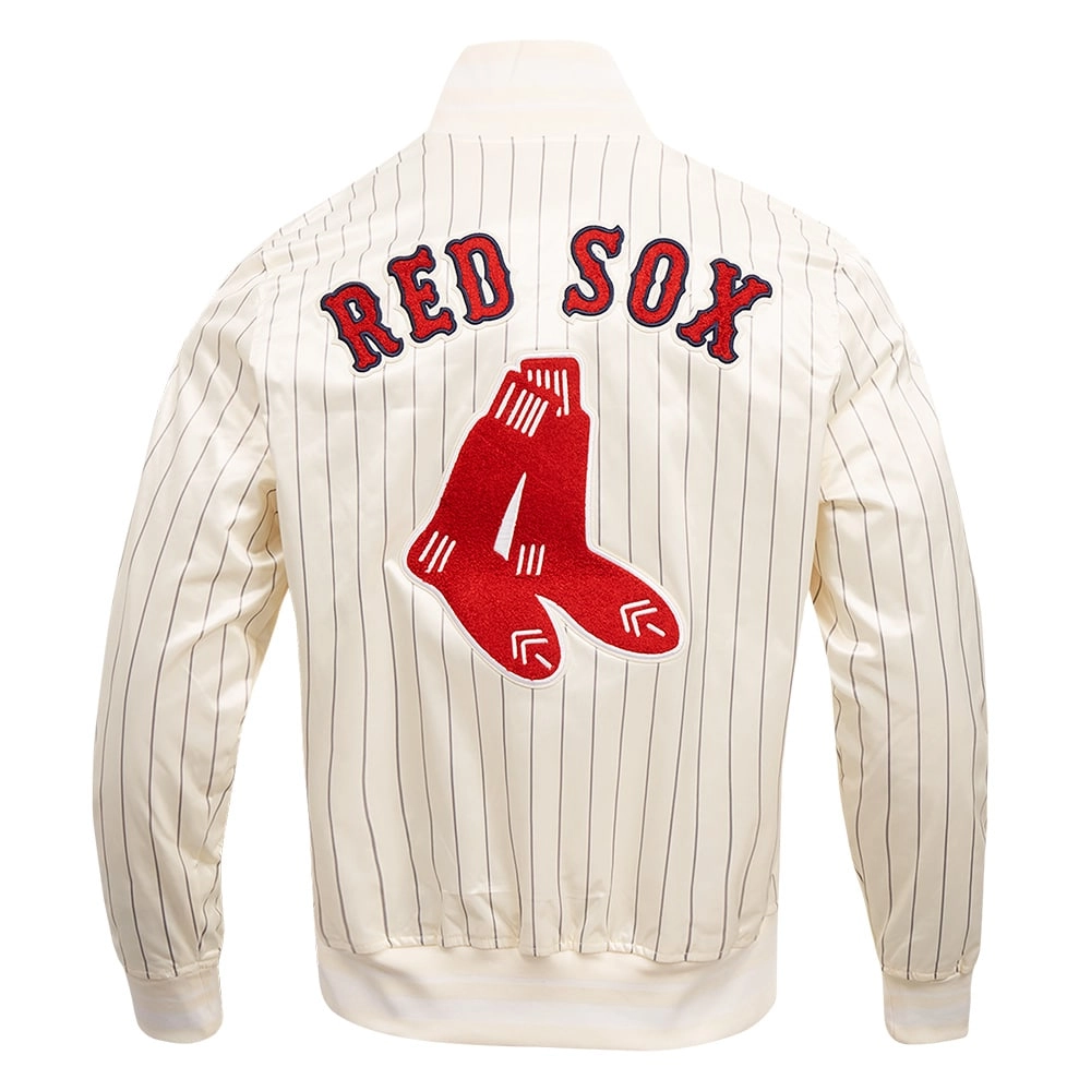 Boston-Red-Sox-Pro-Standard-Retro-Classic-Full-Snap-Satin-Varsity-Cream-Jacket-lether moto 2