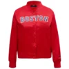 Boston-Red-Sox-Pro-Standard-Rib-Knitted-Full-Snap-Satin-Varsity-Red-Jacket-leather moto 1