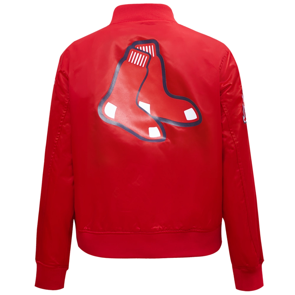 Boston-Red-Sox-Pro-Standard-Rib-Knitted-Full-Snap-Satin-Varsity-Red-Jacket-leather moto 2