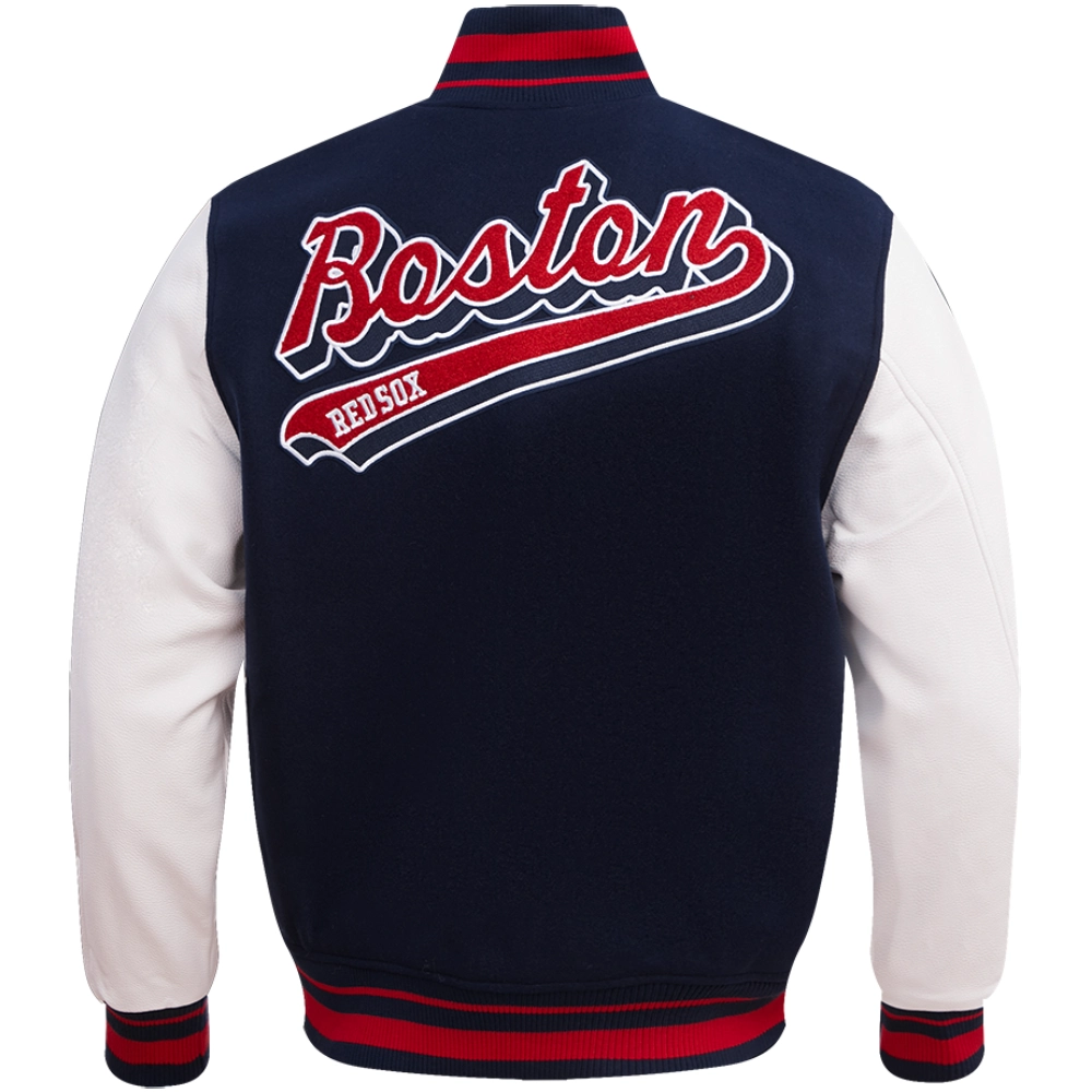 Boston-Red-Sox-Pro-Standard-Script-Tail-Rib-Knitted-Wool-Leather-Varsity-Jacket-leather moto 2