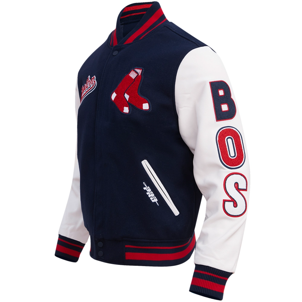 Boston-Red-Sox-Pro-Standard-Script-Tail-Rib-Knitted-Wool-Leather-Varsity-Jacket-leather moto 3